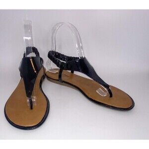 KENNETH COLE REACTION Patent Leather Thong Sandals 8.5M Float-Y Slingback